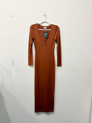 L'academie v neck long knit dress, XS