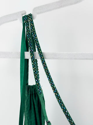 BCBG Max azria silk wrap dress with beaded straps and high-low handkerchief hem, S