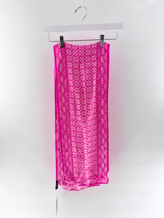Coach silk long logo scarf