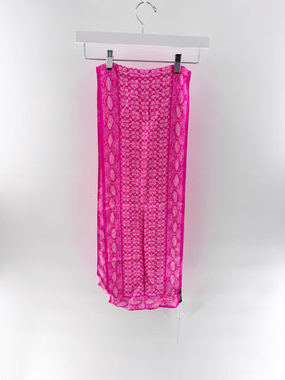 Coach silk long logo scarf