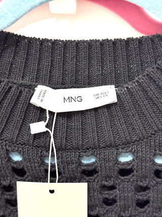 Mango Crochet Set: Open Knit Sleeveless Top & Midi Skirt Black Women's Size S