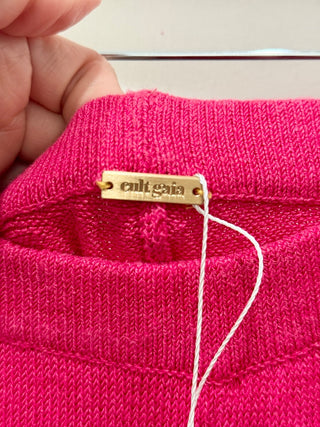 Cult Gaia Linen Blend Pull On High Waisted Knit Pants Hot Pink Women's Size XS