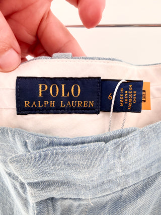 Polo Ralph Lauren Pleated wide leg trousers with a high rise tailored fit, 6