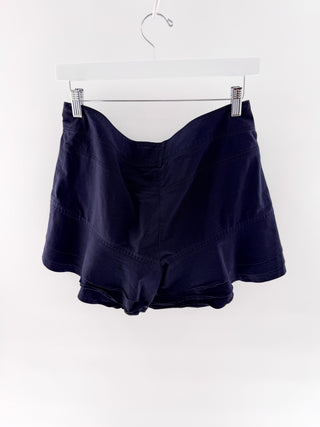 Chanel Shorts with ruffle hem & CC logo button detail, 42