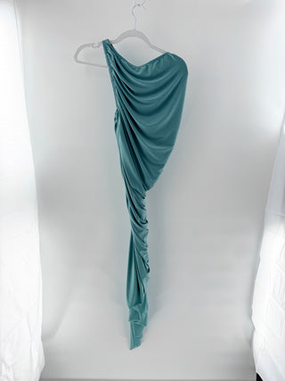 NWT Norma Kamali Diana Asymmetrical Ruched Bodycon Dress Vintage Mint Women's S