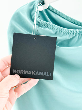 NWT Norma Kamali Diana Asymmetrical Ruched Bodycon Dress Vintage Mint Women's S