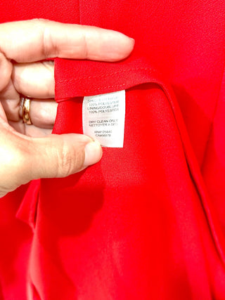 INTERMIX Gabrielle Sleeveless Scoop Neck Ruffle Hem Jumpsuit Red Women's 0