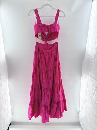 Coolrated Miami Pink Cotton  cut-out maxi dress, S