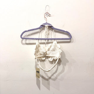 Cult Gaia Eshe Crochet Knit Halter Neck Swim Bikini Top Off White Women's Size S