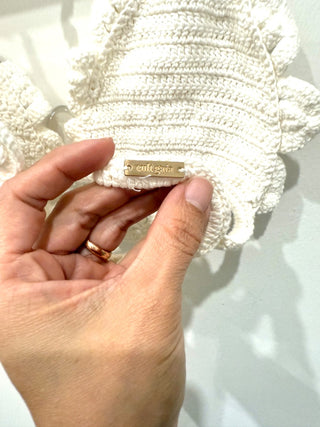 Cult Gaia Eshe Crochet Knit Halter Neck Swim Bikini Top Off White Women's Size S