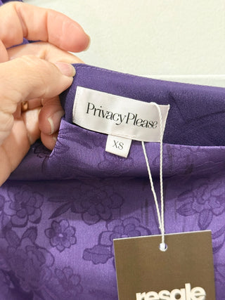 Privacy Please Kerry Satin Asymmetric One Shoulder Mini Dress Purple Women's XS