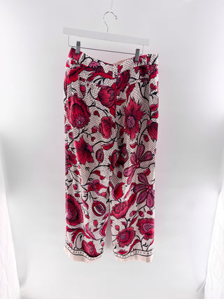 Gucci Silk trousers with bold floral print, 46