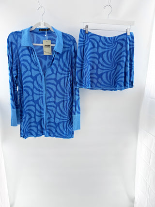 Vix Blue terrycloth patterned matching set, S