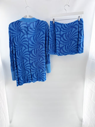 Vix Blue terrycloth patterned matching set, S