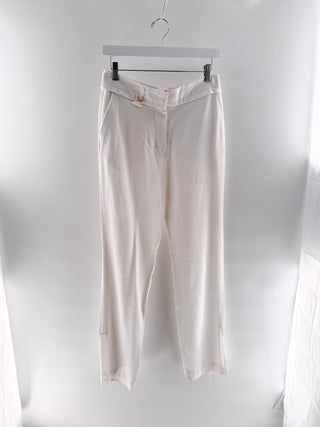 Jacquemus Tailored trousers with curved waistband & gold tone hardware, 40