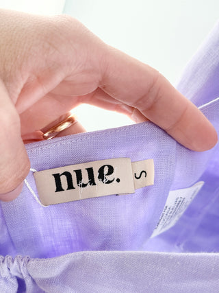 Nue Purple linen vest pants set, S