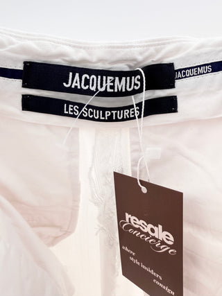 Jacquemus Tailored trousers with curved waistband & gold tone hardware, 40