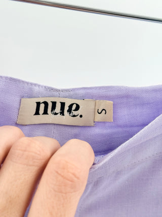 Nue Purple linen vest pants set, S