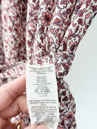 Tory Burch Silk Floral Off-the-Shoulder Tiered Maxi Dress Pink Women's Size 2