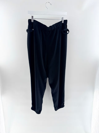 Helmut Lang Black satin elastic waistband pants, 10