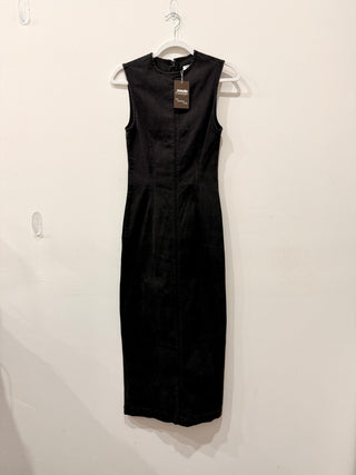 Reformation sleeveless maxi denim dress, 0
