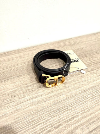 Dior C'est dior Leather Waist Belt with CD Buckle Black / Gold Size 80