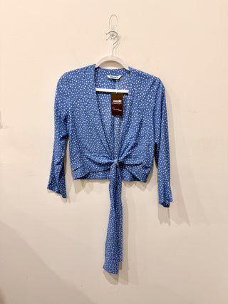 Rolla's pattern front tie blouse top, S