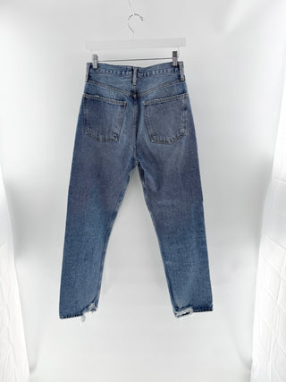 Agolde Light wash distressed buttom fly jeans, 26