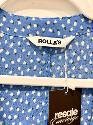 Rolla's pattern front tie blouse top, S