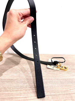 Dior C'est dior Leather Waist Belt with CD Buckle Black / Gold Size 80