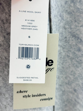 Tory Burch Grey knit flounce hem skirt, S