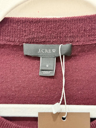 J. Crew Merino Wool Tippi 3/4 Sleeve Crew Neck Sweater Burgundy Red Women's S