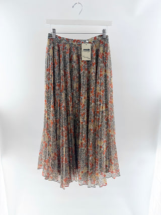 Alexis pleated print maxi skirt, S