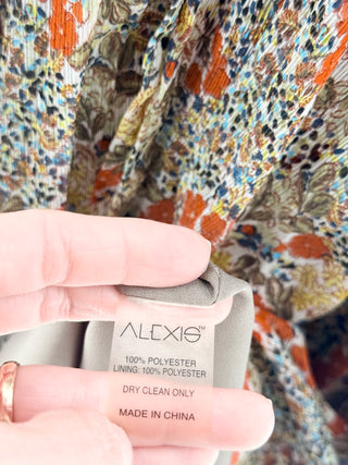 Alexis pleated print maxi skirt, S