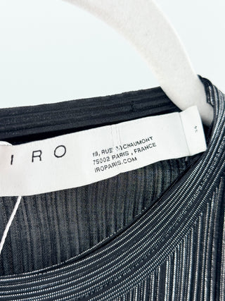 IRO Chimbote Metallic Half Sleeve Tapered Jumpsuit Black Silver Women 34 FR/US 2