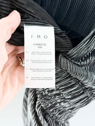 IRO Chimbote Metallic Half Sleeve Tapered Jumpsuit Black Silver Women 34 FR/US 2