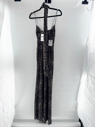 Lovers and Friends Atwood Maxi Dress with Scarf Liquid Leopard Women's Size S