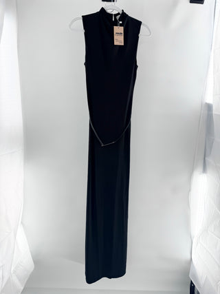 L'Academie sleeveless high neck maxi dress with belt, S