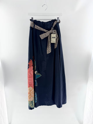 Farm Rio maxi cotton skirt with large floral motif, S