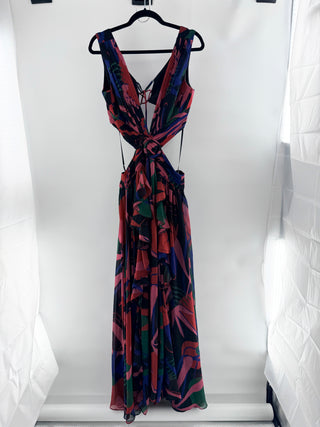 PatBo cut out floral maxi dress, US 8