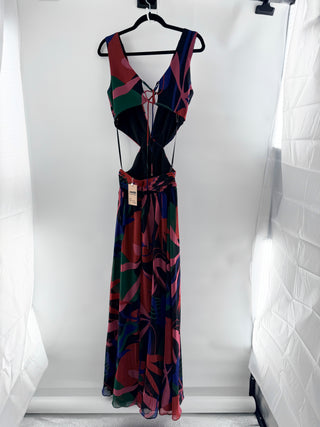 PatBo cut out floral maxi dress, US 8