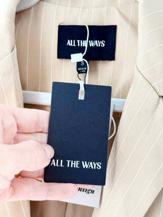 NWT All the Ways Two-Piece Set; Notch Lapel Vest & Mini Skirt Tan Women's Size S