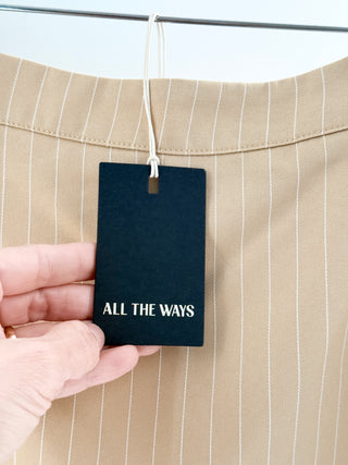 NWT All the Ways Two-Piece Set; Notch Lapel Vest & Mini Skirt Tan Women's Size S