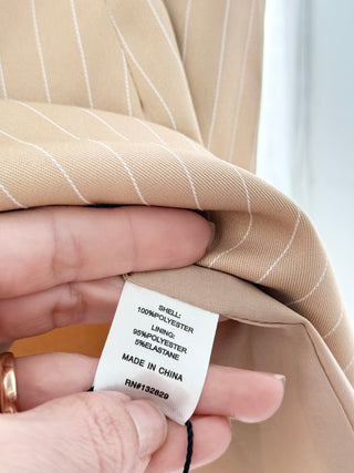 NWT All the Ways Two-Piece Set; Notch Lapel Vest & Mini Skirt Tan Women's Size S