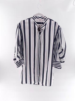 Alexander McQueen Striped button down shirt & tailored shorts set, 44 / 44
