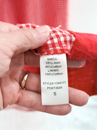 Tuckernuck halterneck gingham maxi dress, S