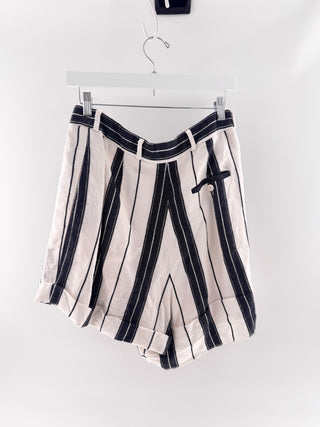 Alexander McQueen Striped button down shirt & tailored shorts set, 44 / 44