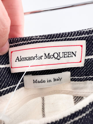 Alexander McQueen Striped button down shirt & tailored shorts set, 44 / 44