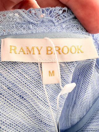 Ramy Brook linen blend lace corset top & pleated shorts set, M / M