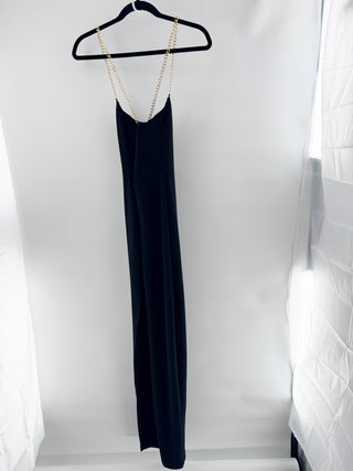 Nookie long dress with chain straps, S